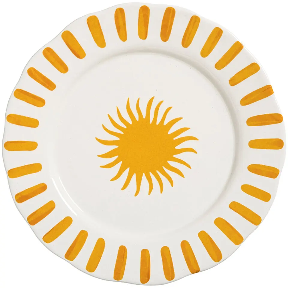 Ontbijtbord Zon geel keramiek - &Oslash;23 cm