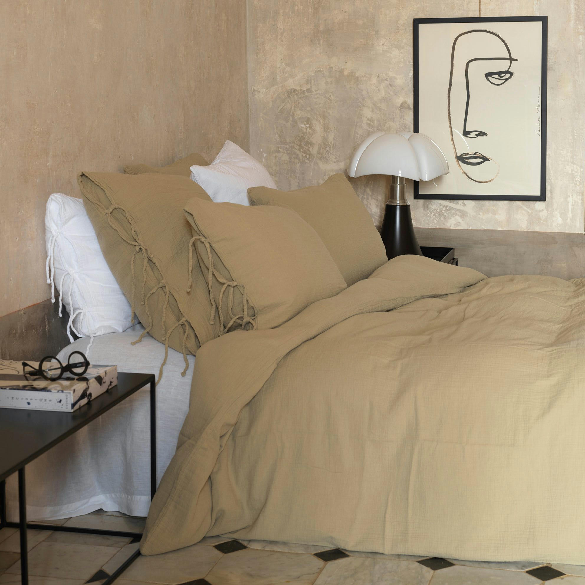 GAZE DE COTON LIGHT - Housse de couette en gaze de coton light mastic 260X240 CM