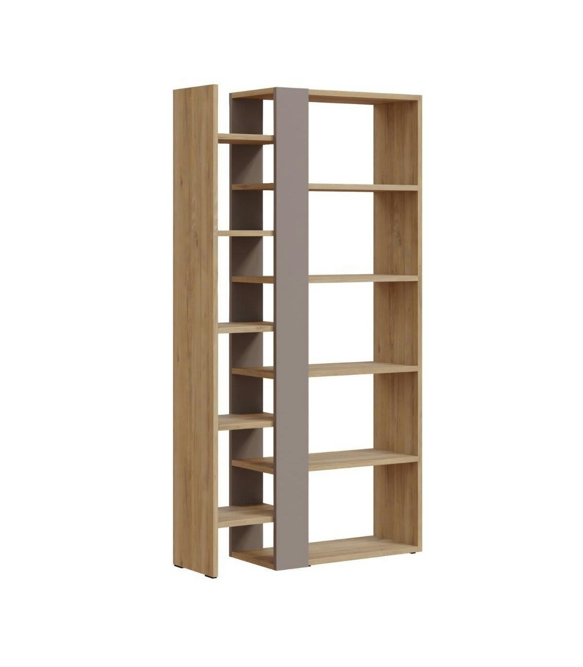 AXEL - Étagère 9 tablettes - Effet bois - L80 x H152 cm