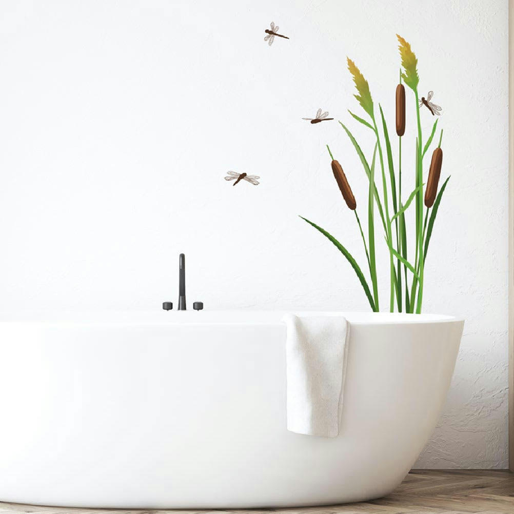 ROSEAUX - Planche de décoration adhésive roseaux 73,1x44,2cm