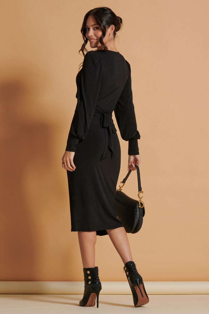 Jolie Moi Wrap Detail Jersey Bodycon Dress