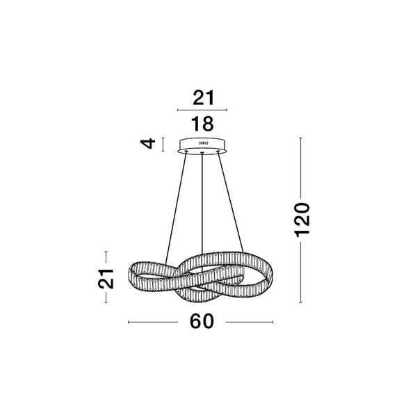 Pendelleuchte »Conceto «, LED, 49 W, Höhe: 120 cm, chromfarben