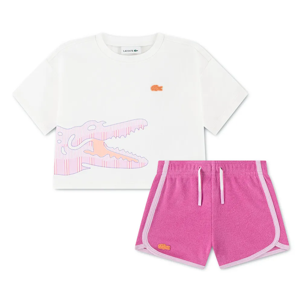 Lacoste Kids Terry short sleeve set