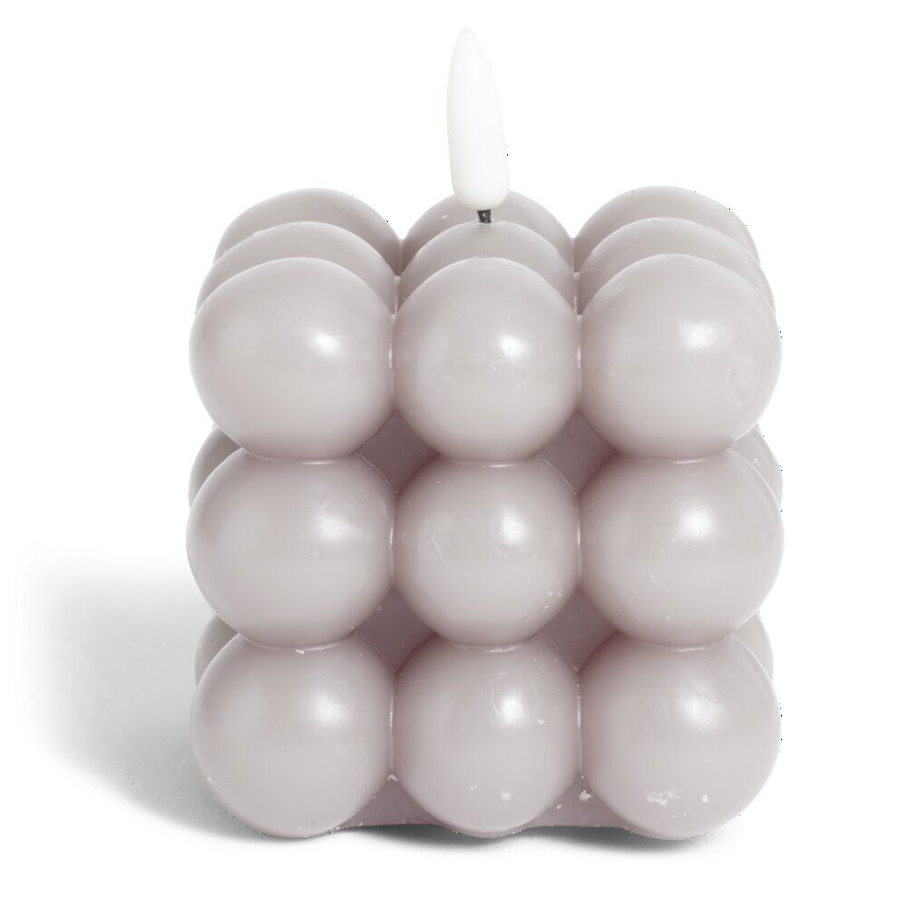 Bougie LED boules grises 7,5x7,5x7,5cm