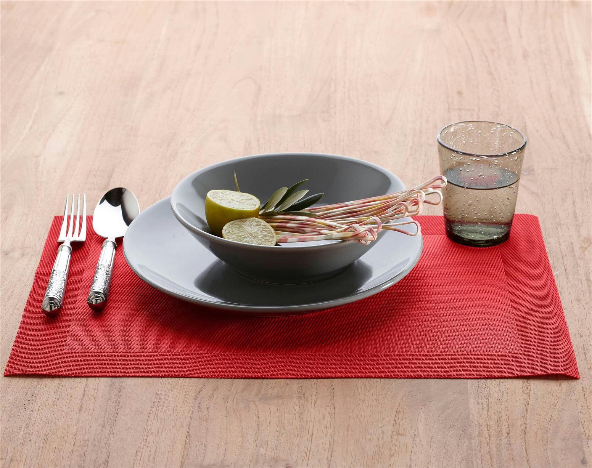 FRAME - Lot de 2 sets de table 30x45 rouge en pvc