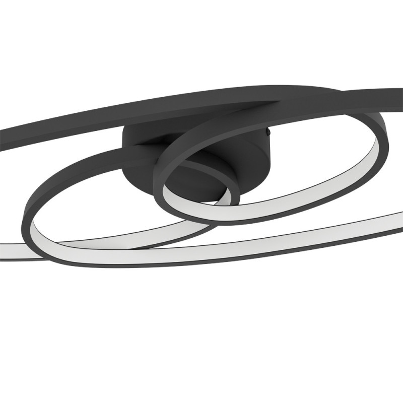 Plafonnier LED Gianella noir blanc chaud 4400 lm 38 W EGLO