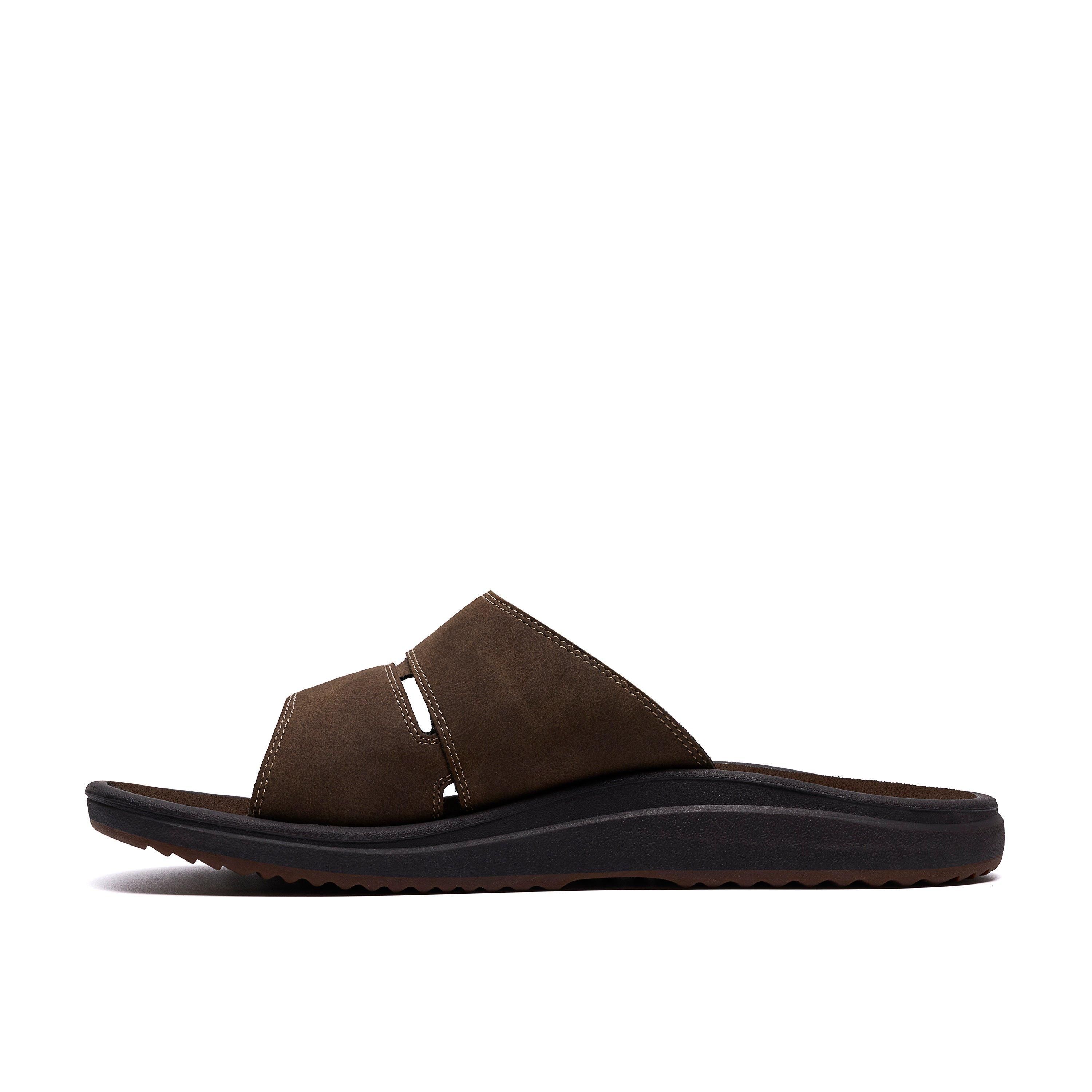Clarks Brinkley Slide Dark Brown Sliders