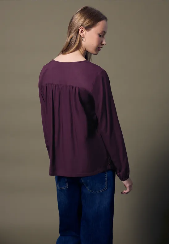 V-Neck Bluse mit Knöpfen