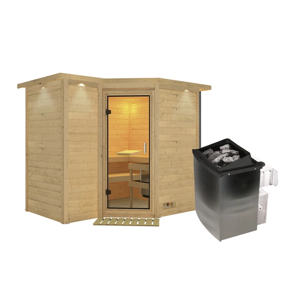 Sauna »Riga 2«, inkl. 9 kW Saunaofen mit integrierter Steuerung, für 4 Personen