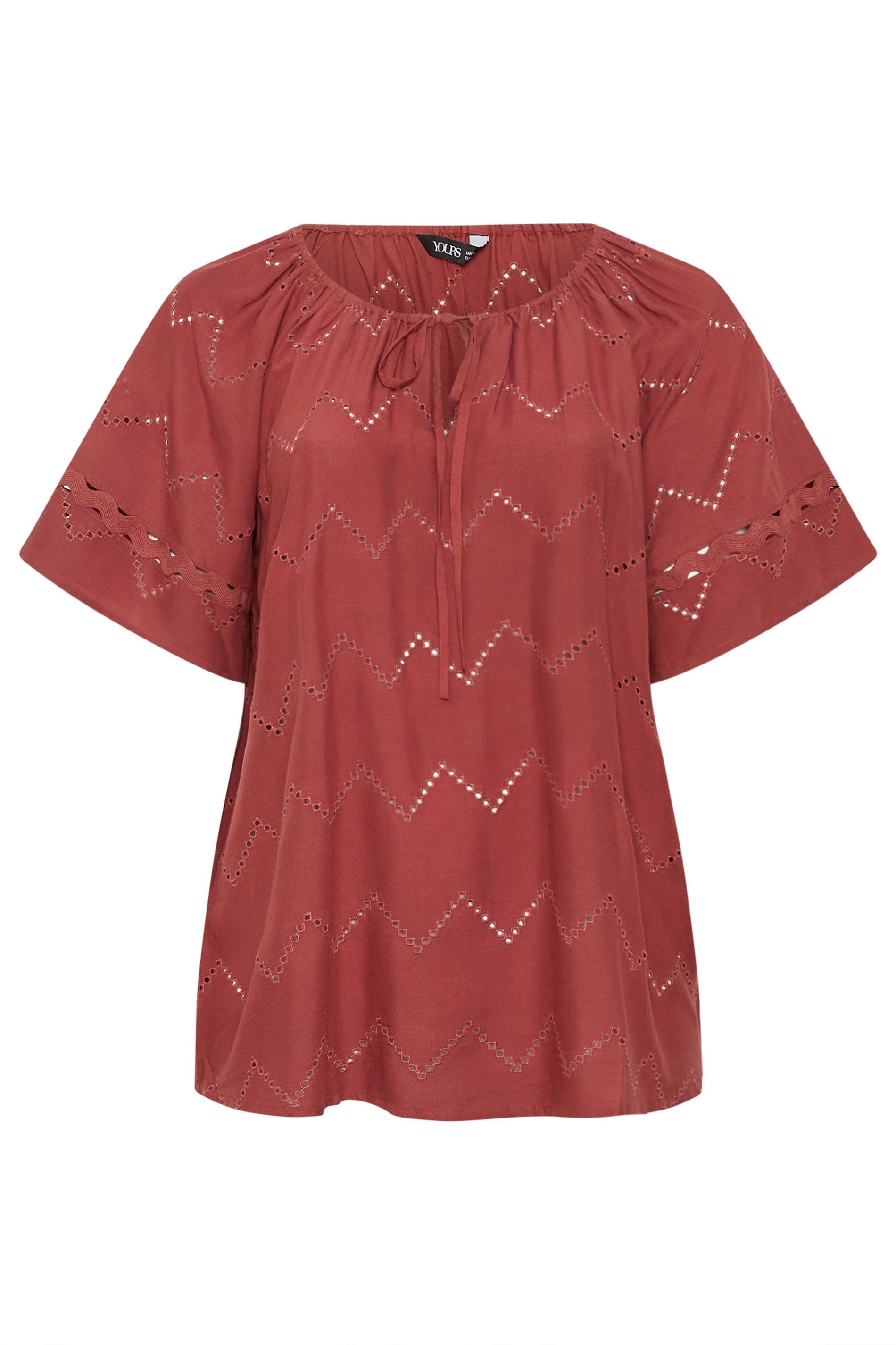 Yours Broderie Anglaise Scallop Blouse