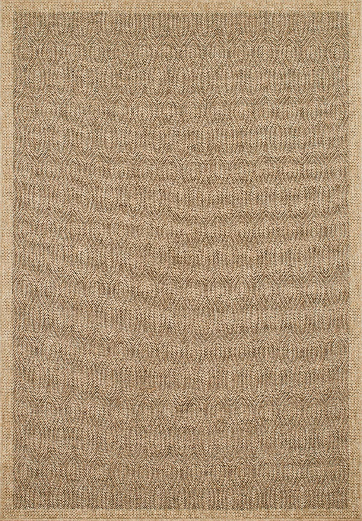 NATURE - Tapis polypropylène aspect jute marron - 60x180 cm