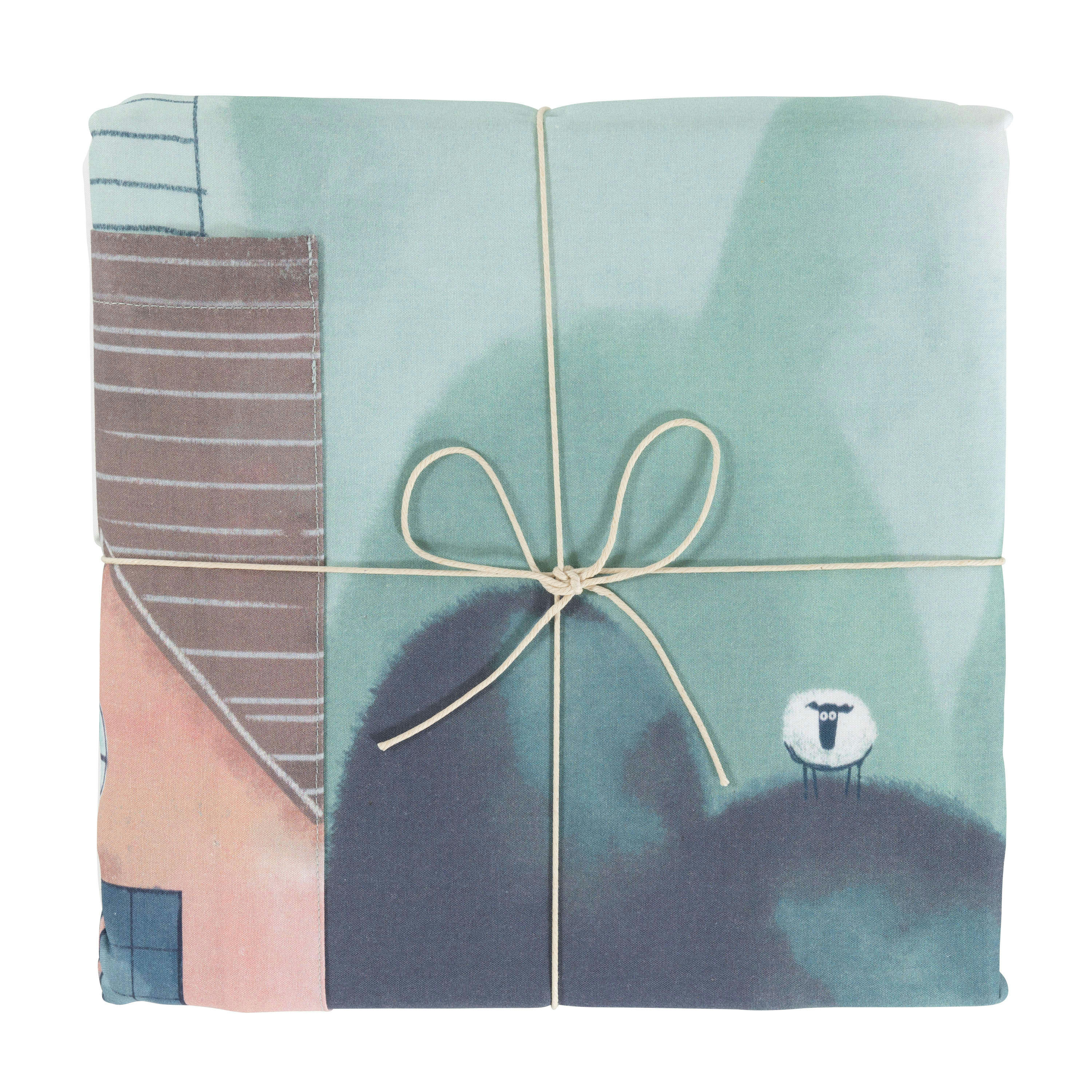 SKOG - Housse de couette pur coton imprimé blanc 200 x 200 cm