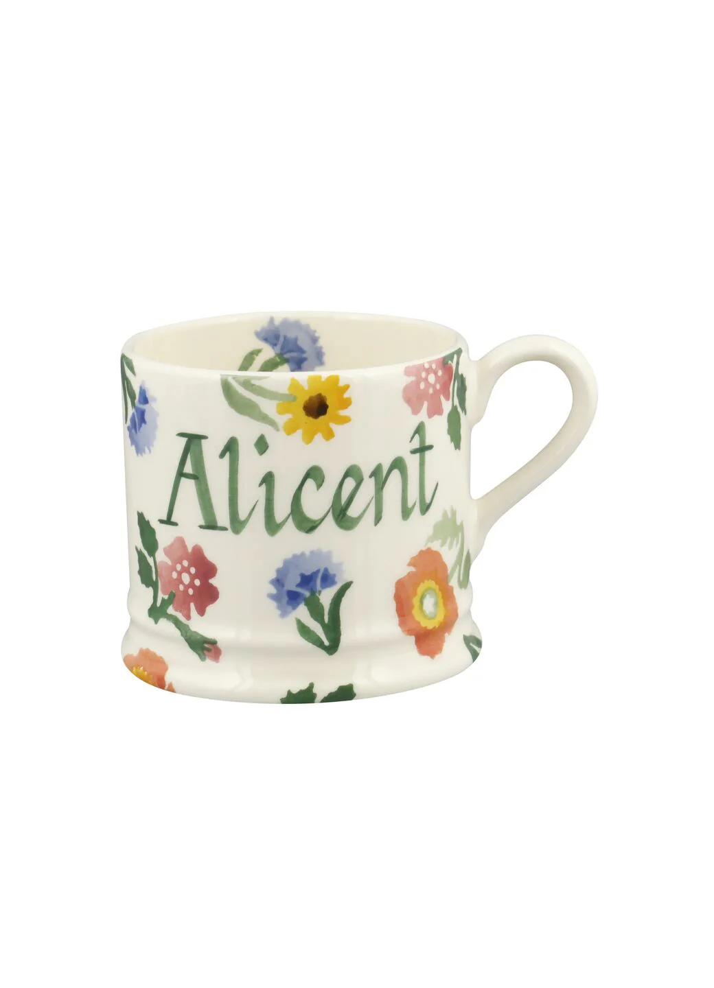 Personalised Poppies & Pinks Small Mug
