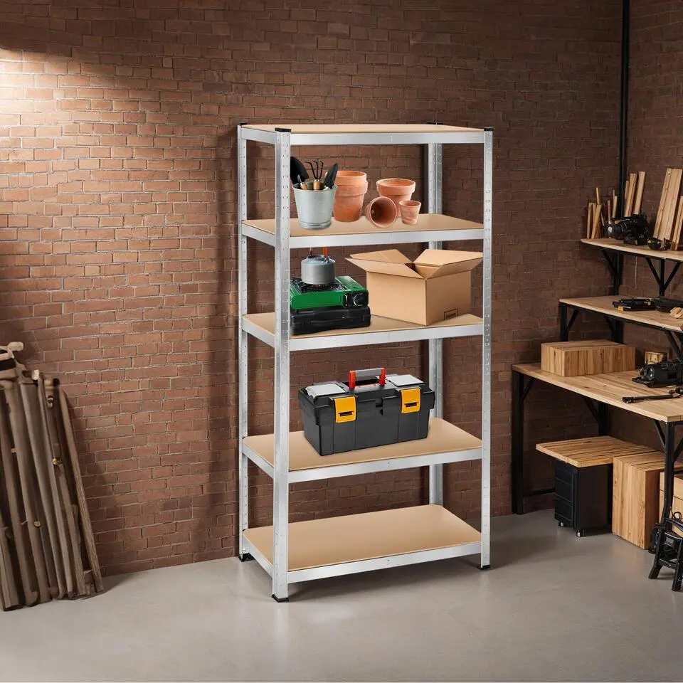 tectake Werkplaatsrek, Zilver