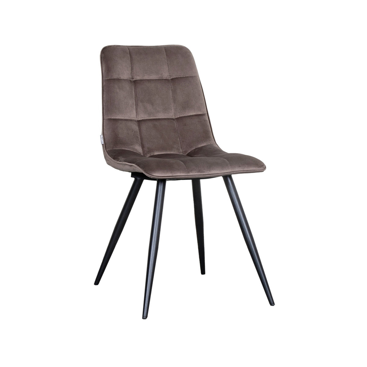 LABEL51 Eetkamerstoel Bistro - Taupe/Zwart Velvet - Set van 4