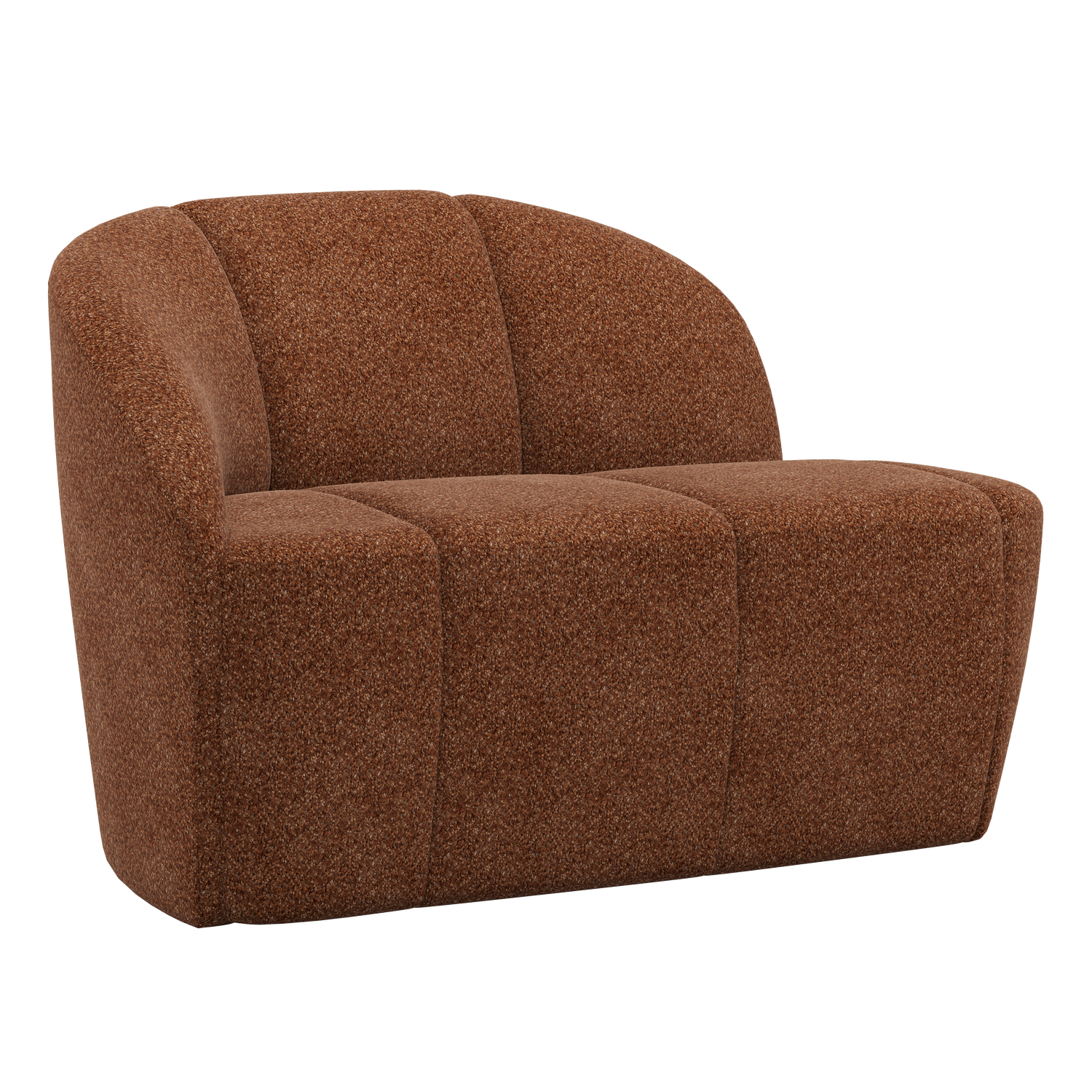 WOOOD 2-zits bankje links Mojo - Wollig - Roestbruin - 73x112x77