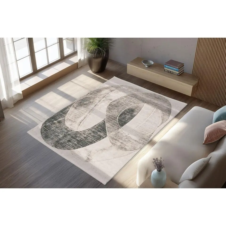 Batucci Vloerkleed Lalee - Laagpolig - 80x150 cm Zilver groen