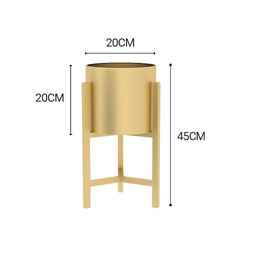 SOGA 4X 45CM Gold Metal Plant Stand with Flower Pot Holder Corner Shelving Rack Indoor Display