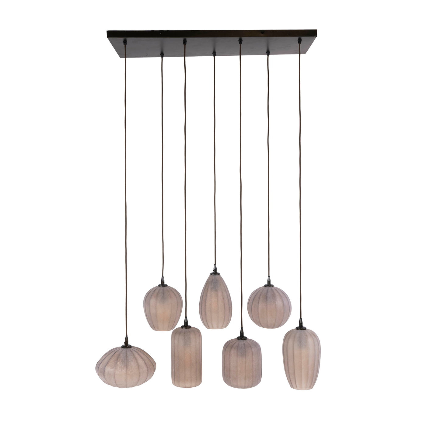 Giga Meubel Hanglamp Altura - Bruin Glas - 7-lichts - 96x35x150cm