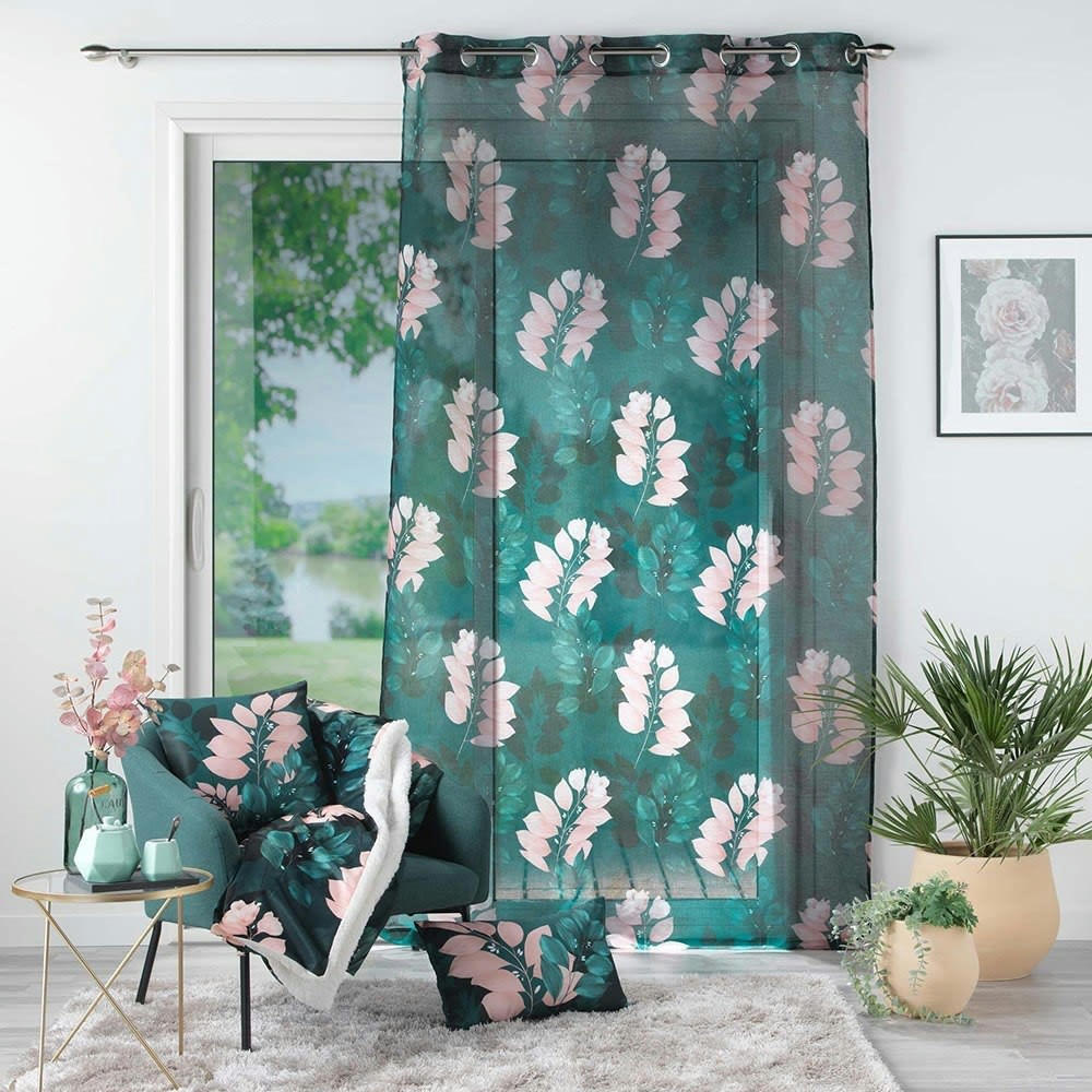 BELLINE - Voilage sable émeraude 140x240cm