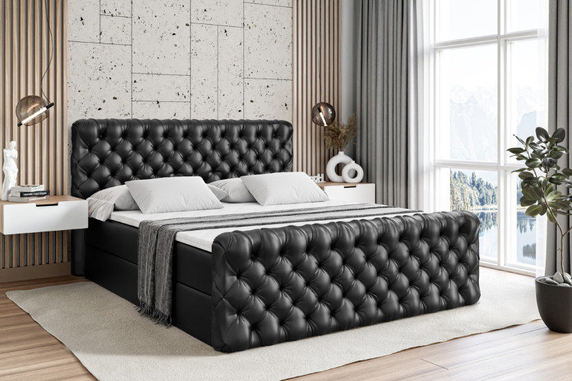 Łóżko kontynentalne z pojemnikiem BOXI8-Z - 120 x 200 cm