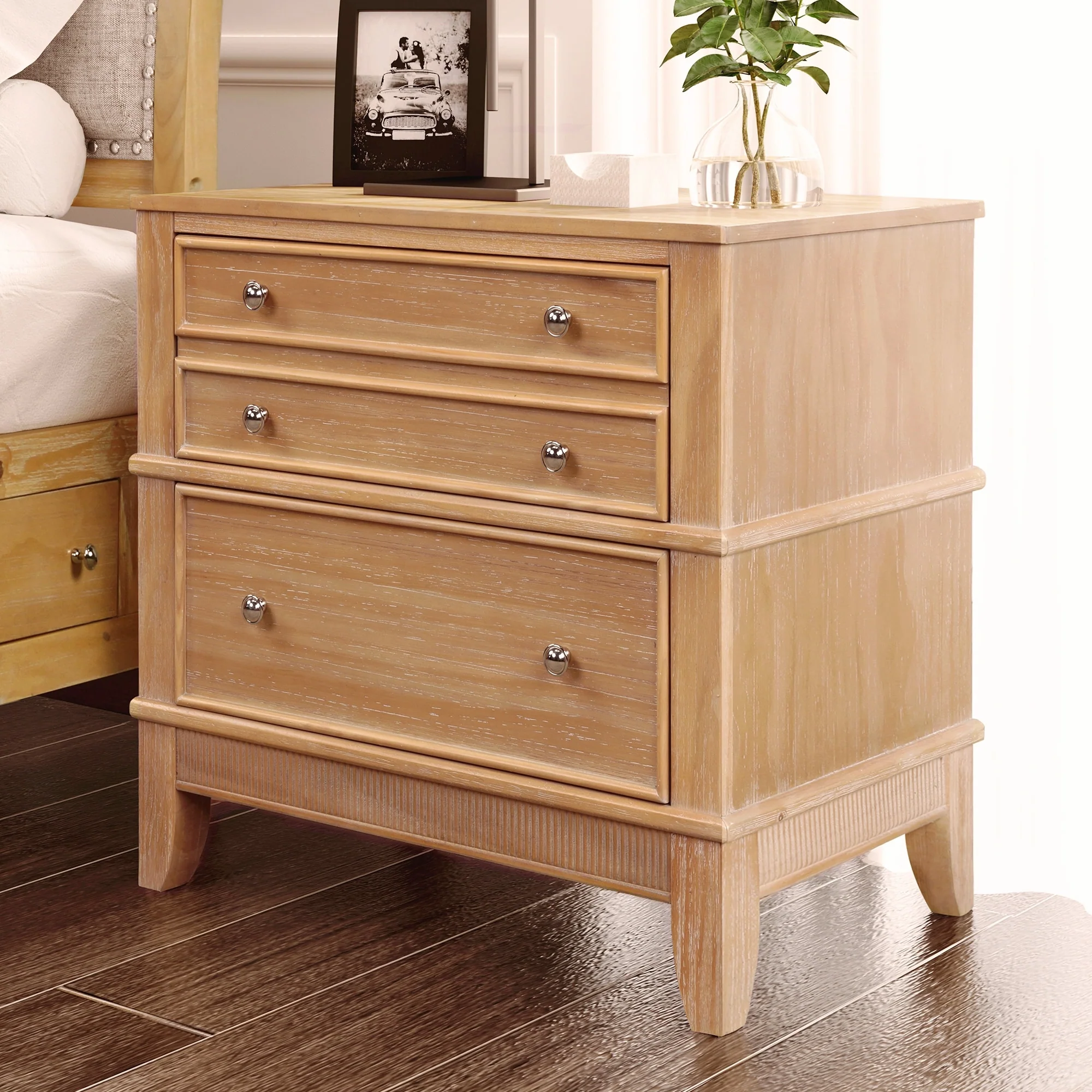 3-Drawer Hazel 3-Drawer Side Table for Living Room, Hallway, Entryway
