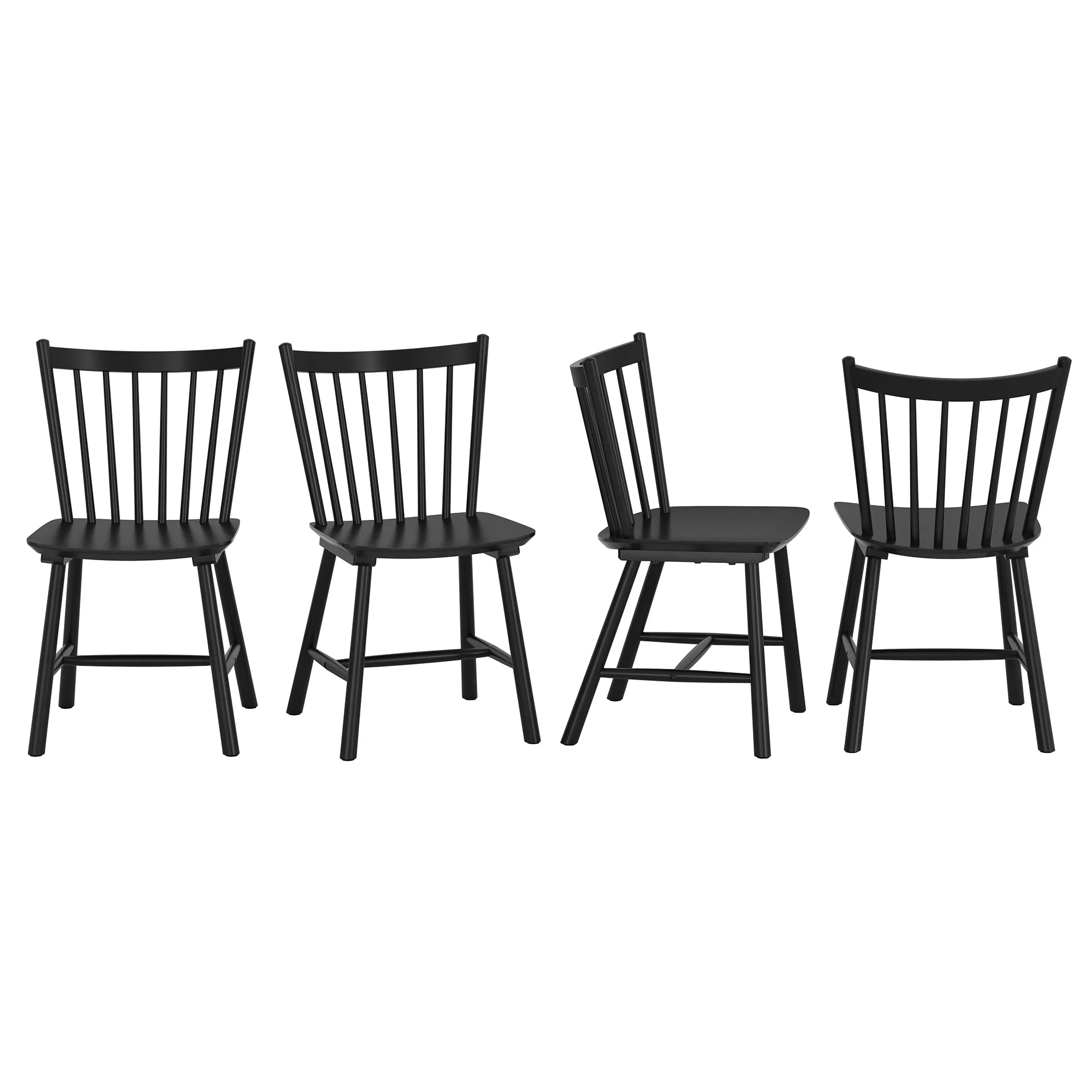 LUE BONA Solid Wood Spindle Dining Chairs Set of 4 - 18 H