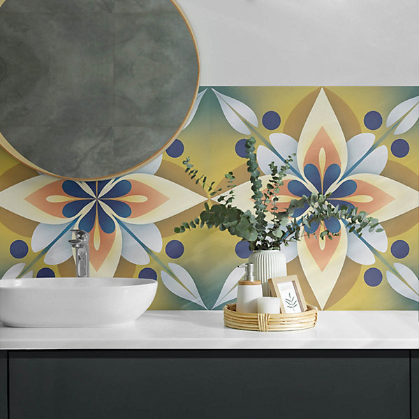 Panneau Décoratif Mural Wallfluent 120x60 cm Motif Végétal Avec Ornements 1 pièce