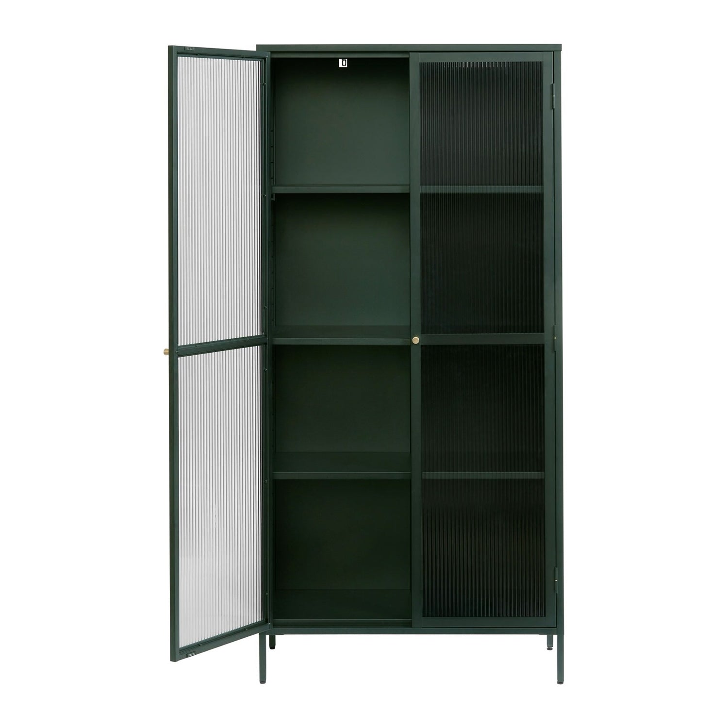 by fonQ Opal Vitrinekast - H 190 cm - Olijfgroen