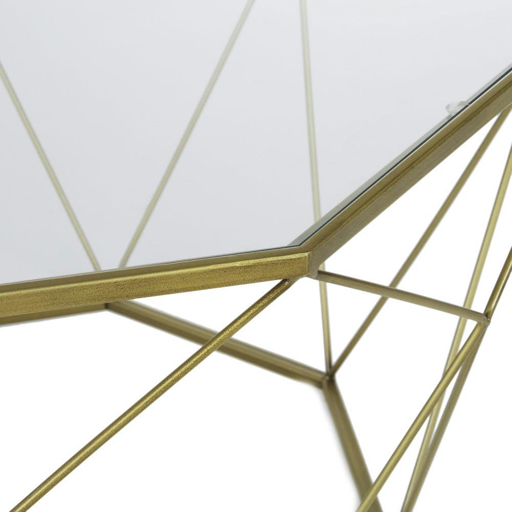 Blossom - Table basse en métal coloris laiton et verre