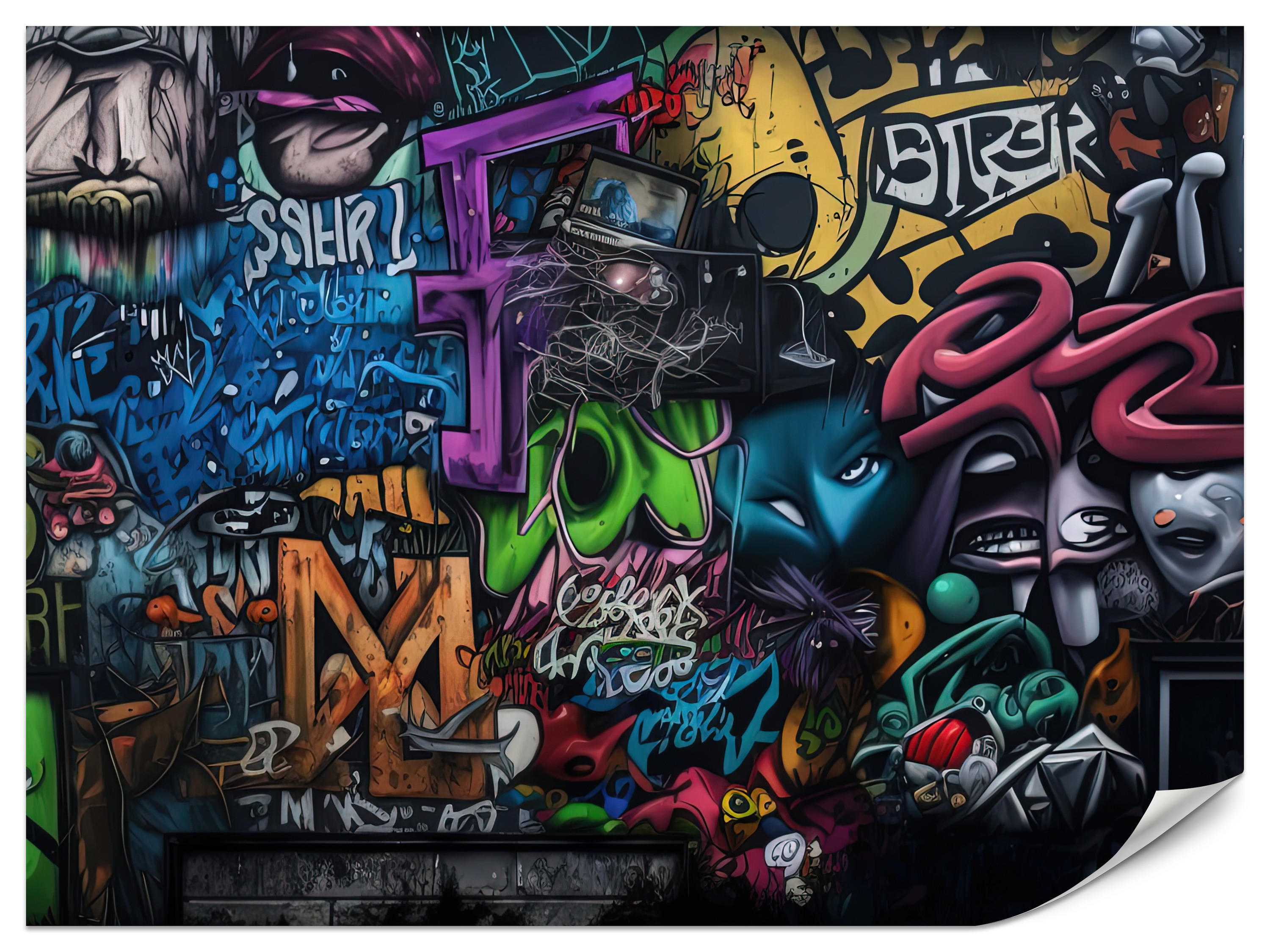 Fototapeta Kolorowe Malunki Graffiti 100x70cm