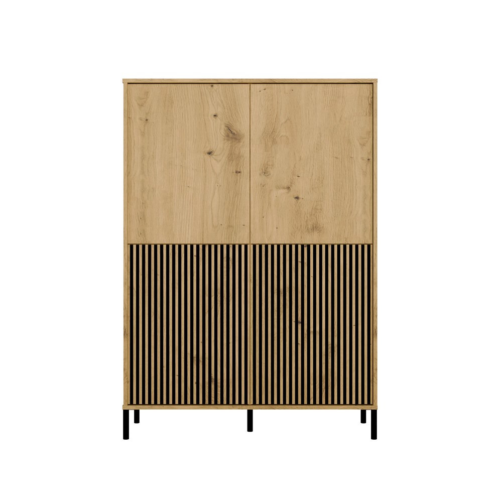 Witryna KAMARO 4DK Slim/Gładki Dąb Artisan 4 Drzwi Lamele