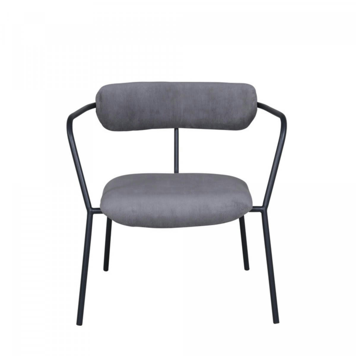 BUFFY - Fauteuil minimaliste en velours côtelé et métal