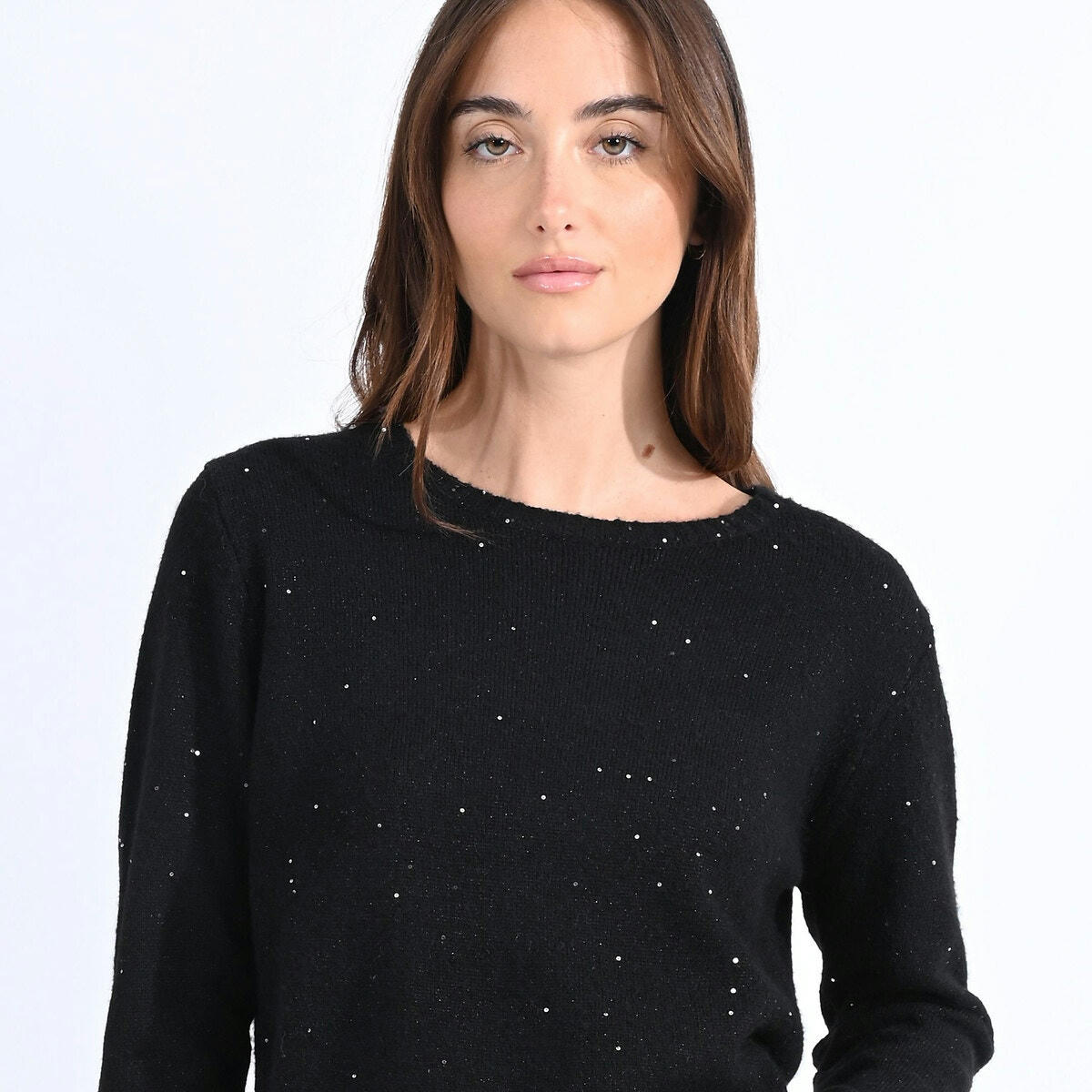 Pull  col rond à strass