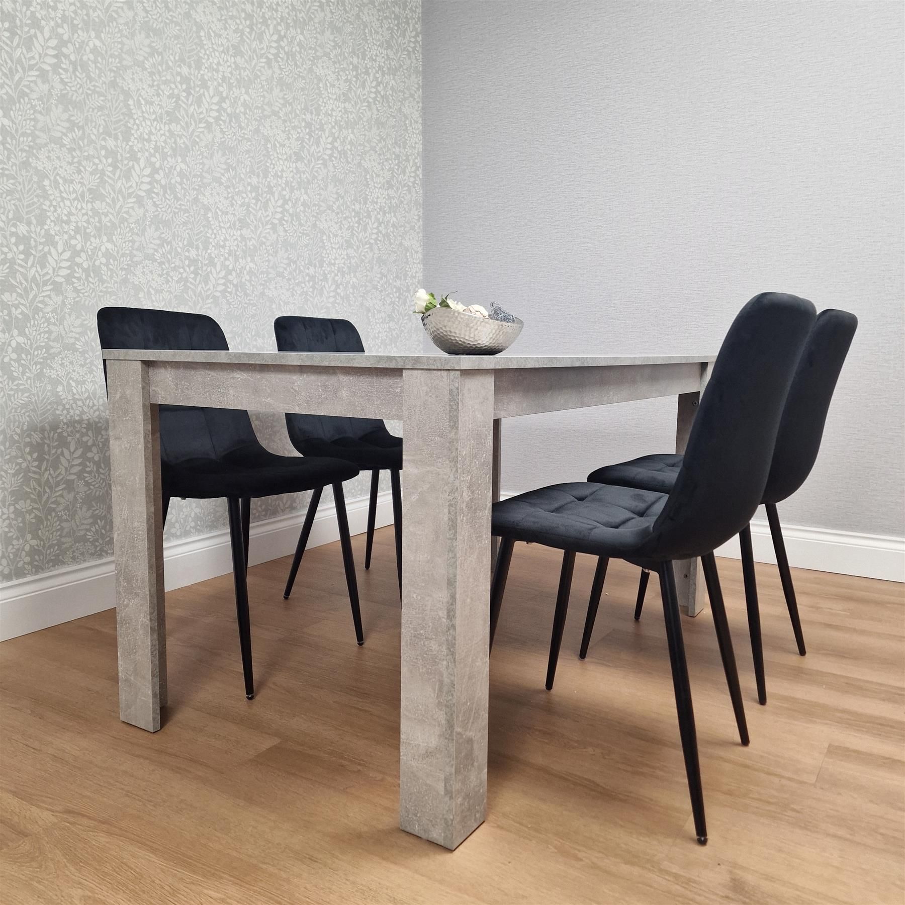 KOSY KOALA Modern Dining Table Set with 4 Velvet Chairs Dining Room Furniture