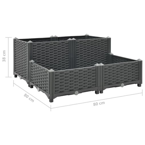 NNEVL Raised Bed 80x80x38 cm Polypropylene
