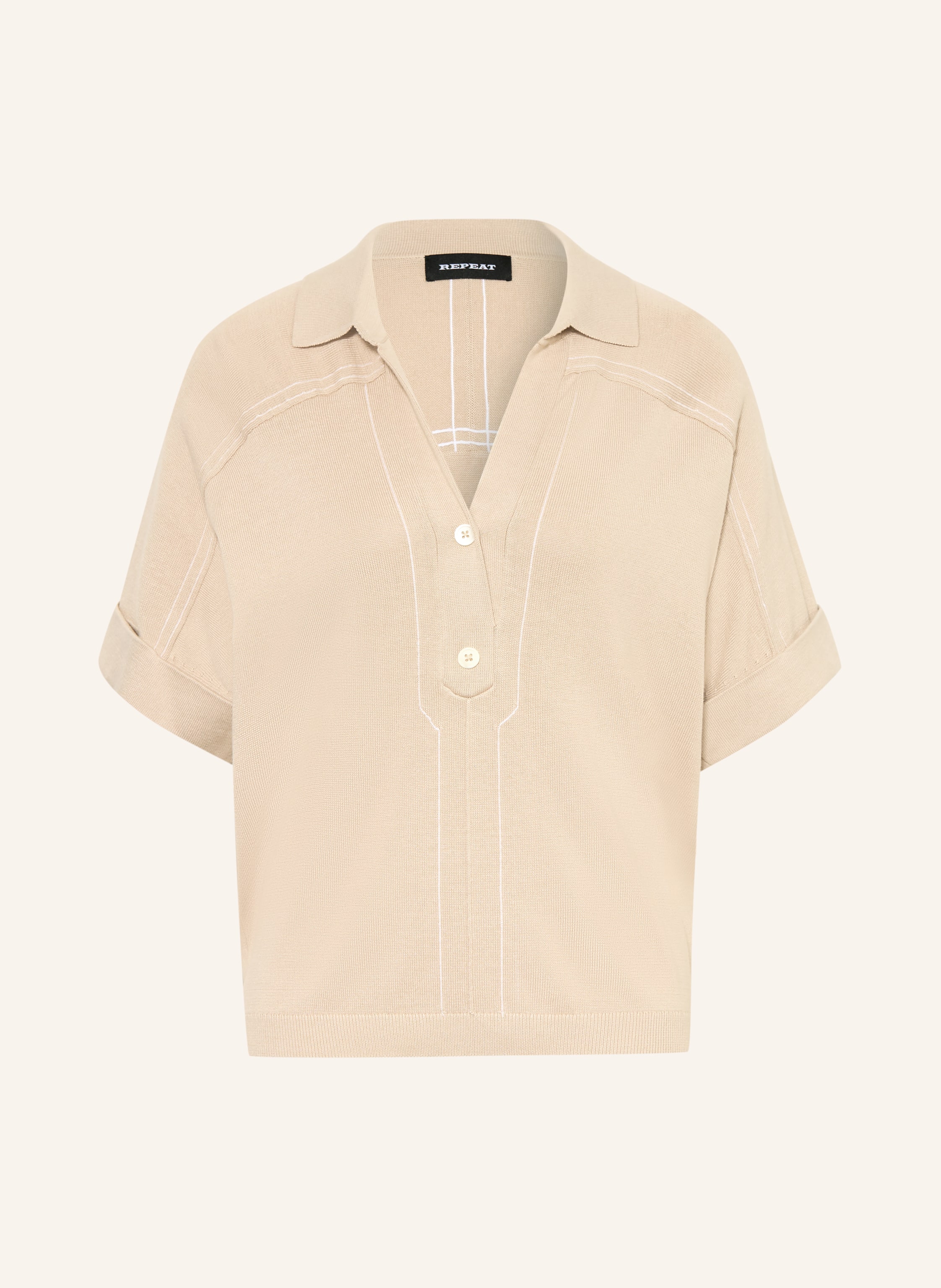 REPEAT Strick-Poloshirt