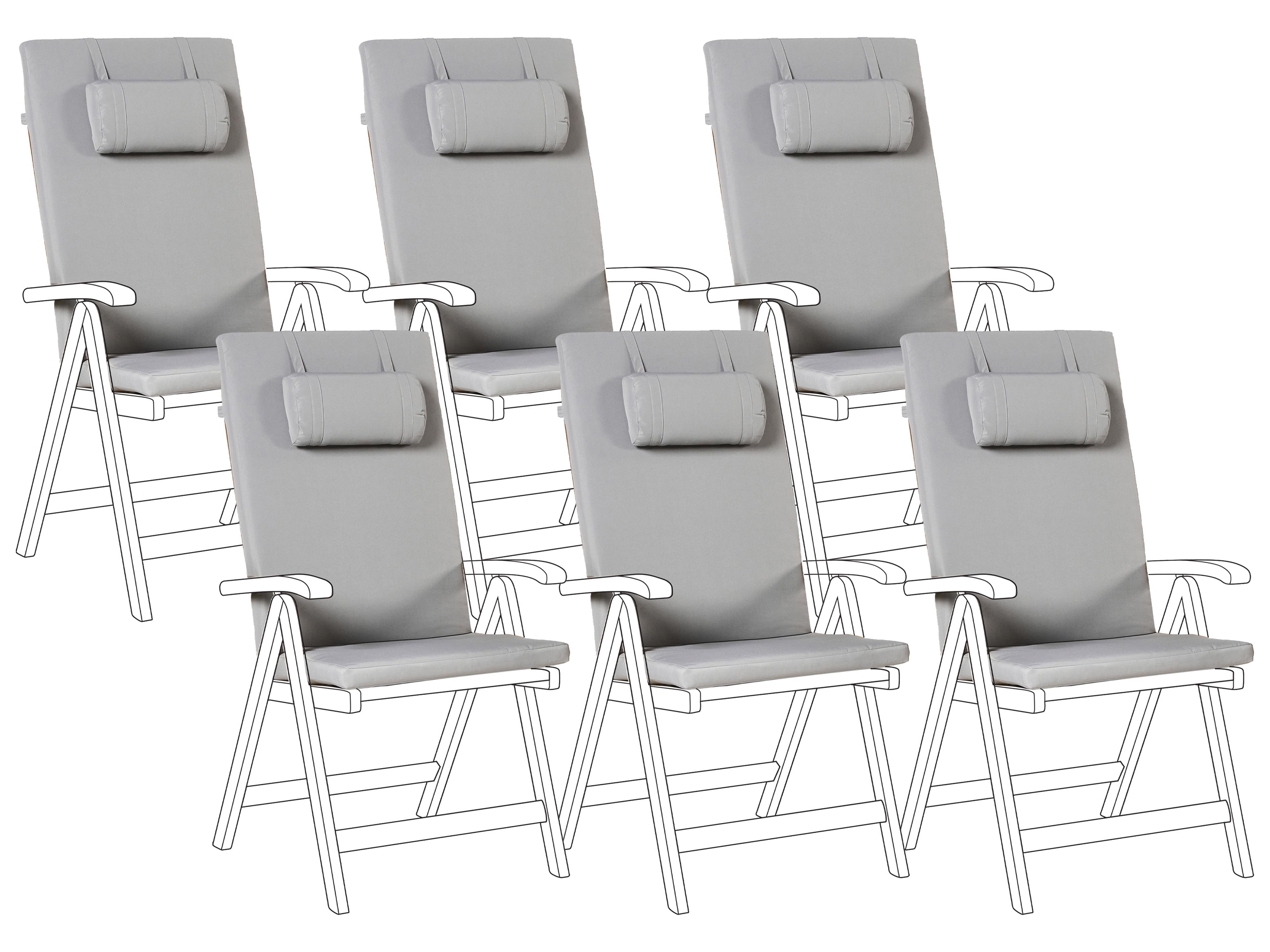 Set of 2 Back/Seat Cushions JAVA/AMANTEA PREMIUM 50 x 71 cm Light Grey