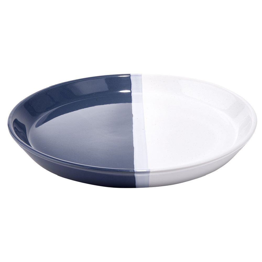 Assiette plate faïence blanc et gris Ø26cm