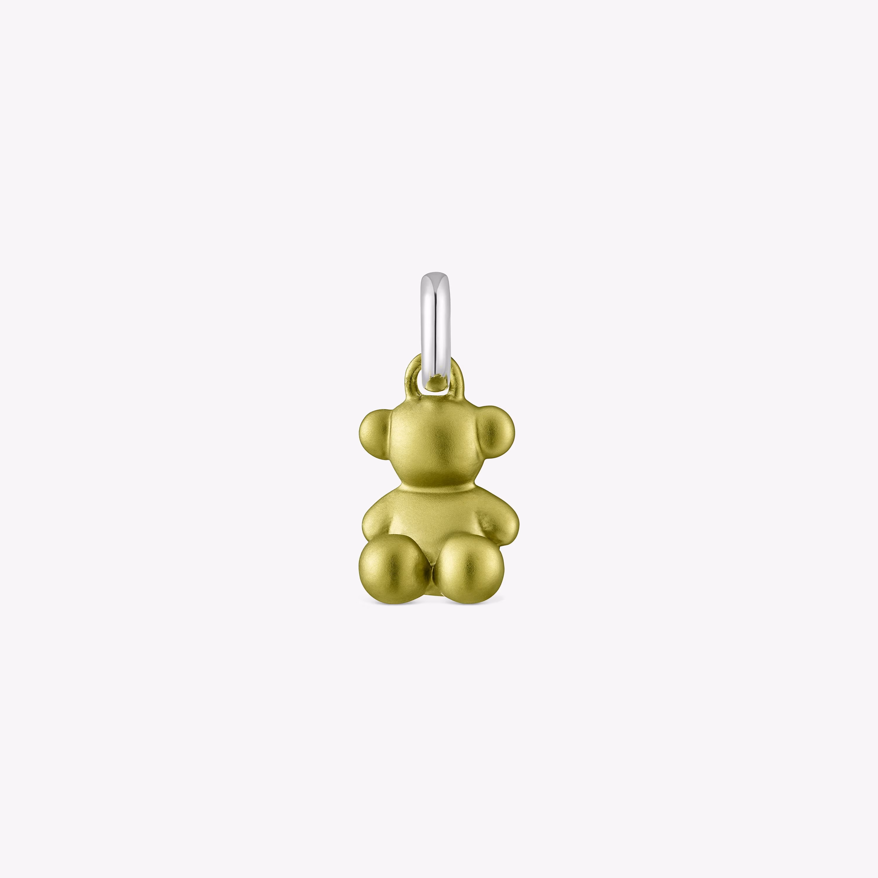 Colgante oso pequeño de acero en color lima Bold Bear