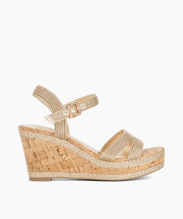 Kipling Gold - Cork Wedge Sandals