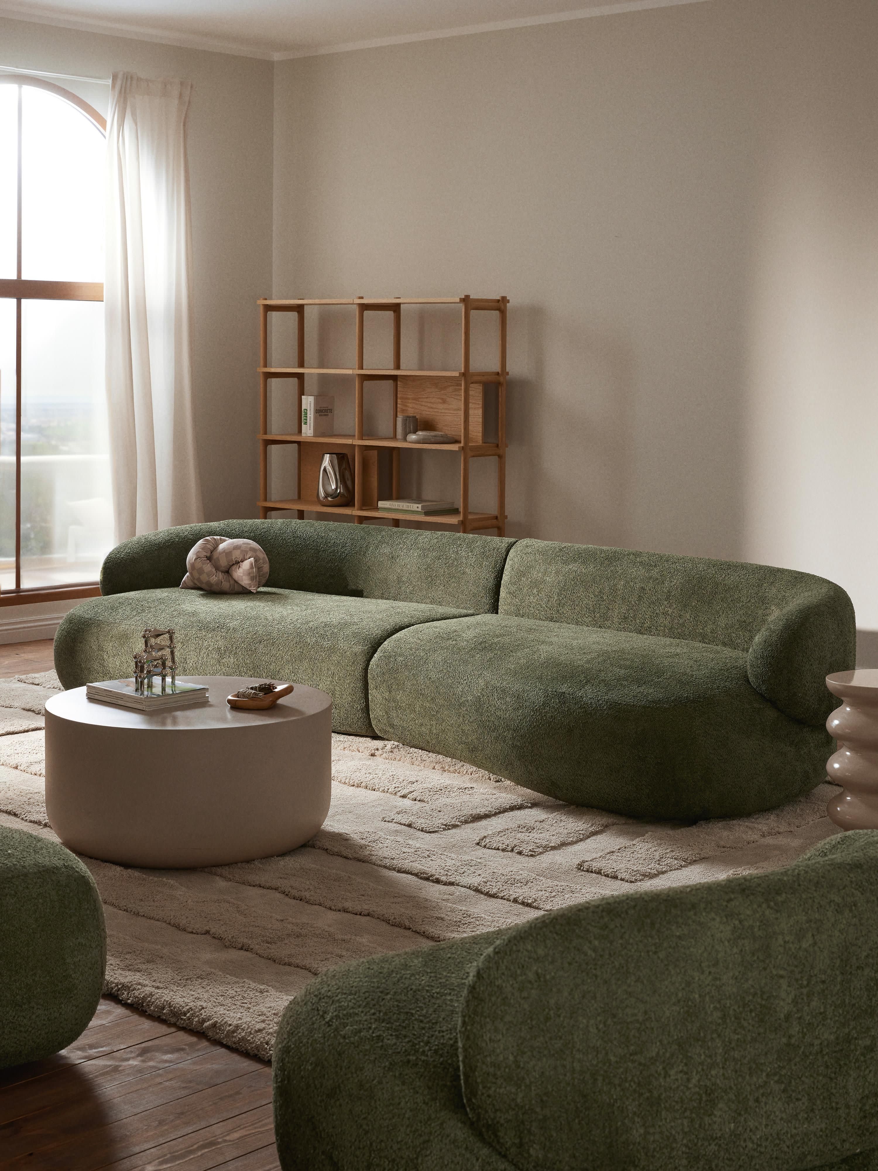 Sofa Alba (4-Sitzer) aus Teddy-Bouclé