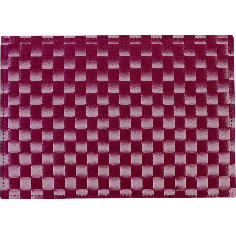 Set de table rectangulaire plastique effet tressé uni prune
