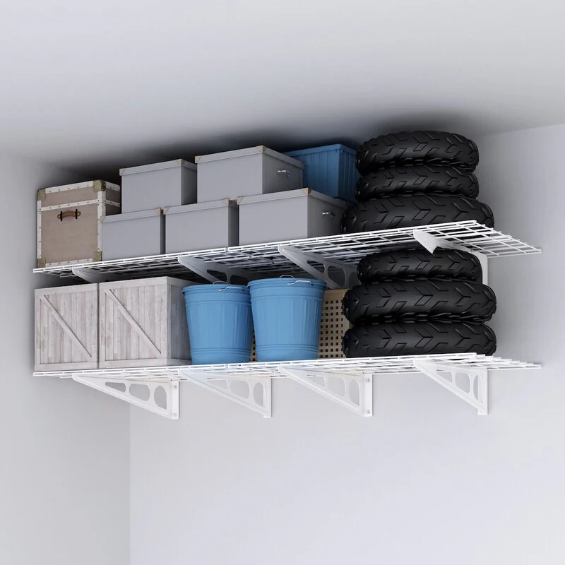 FLEXIMOUNTS 2-Pack Floating Wall Shelf Garage Storage Rack