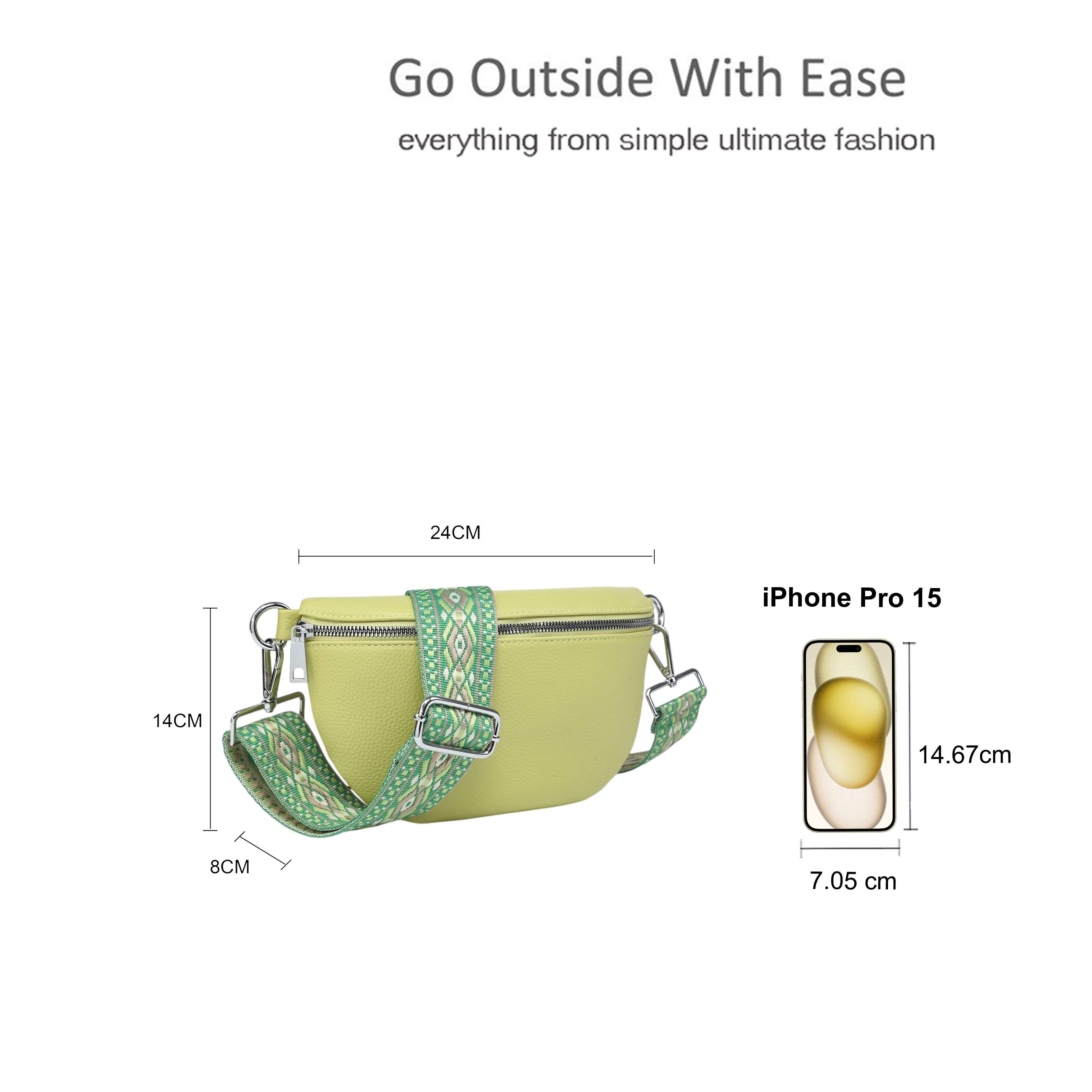 Kitise Half Moon Sling Crossbody Bag With Canvas Strap