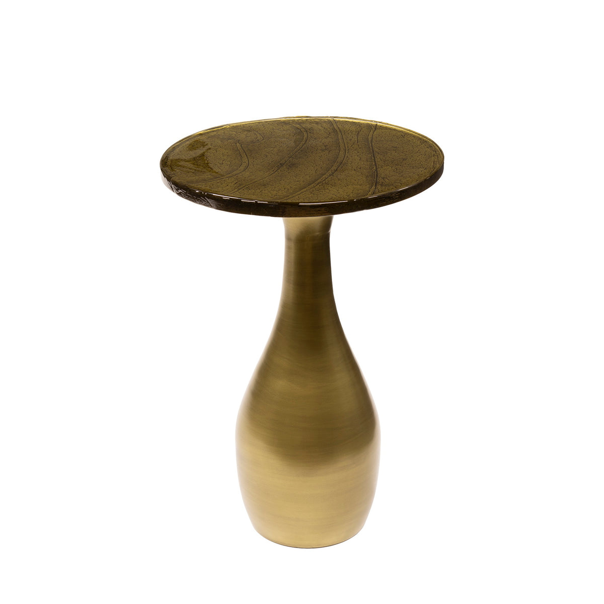 Giga Meubel Bijzettafel Eclipse - Goud Metaal/Glas - 40x40x60cm