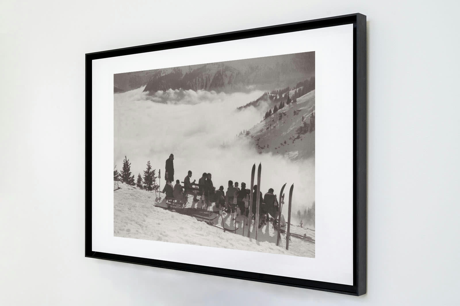 MONTAGNE - Photo ancienne noir et blanc montagne n°88 cadre noir 60x90cm