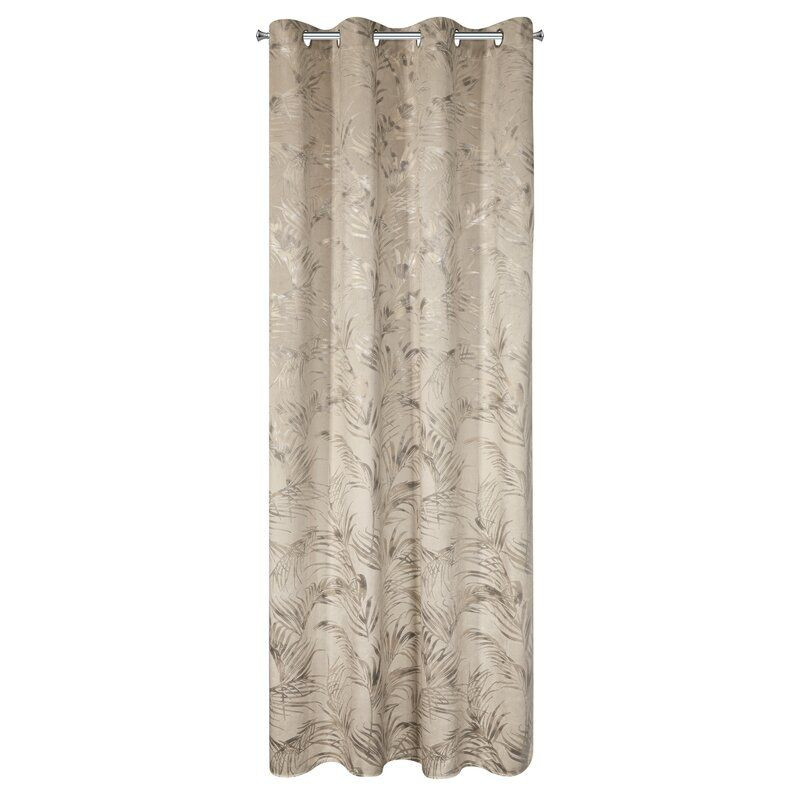 Zasłona na przelotkach z welwetu nadruk glamour DEBRA 135X270 beżowa