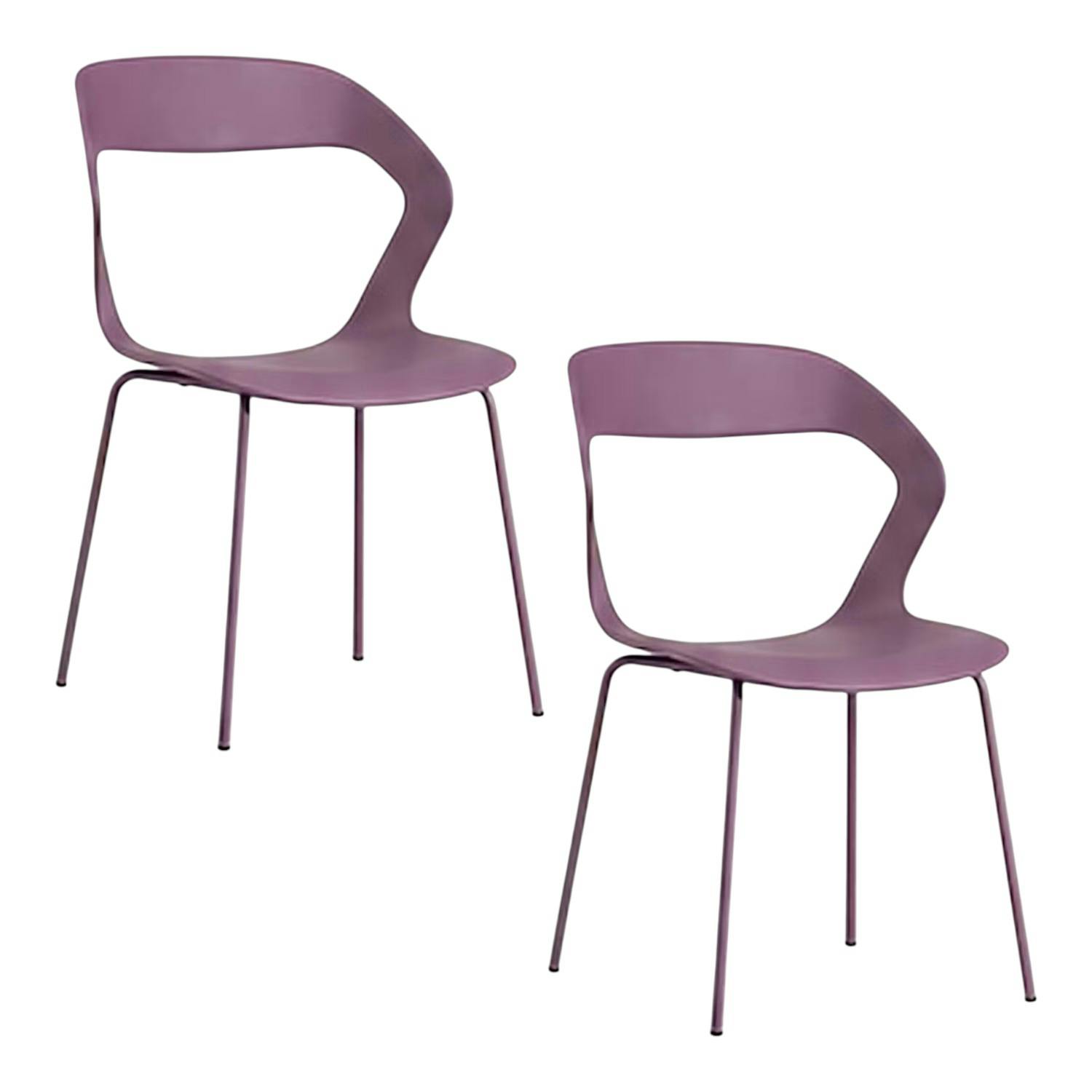 Chaise design prune en polypropylène (lot de 2) ALBA