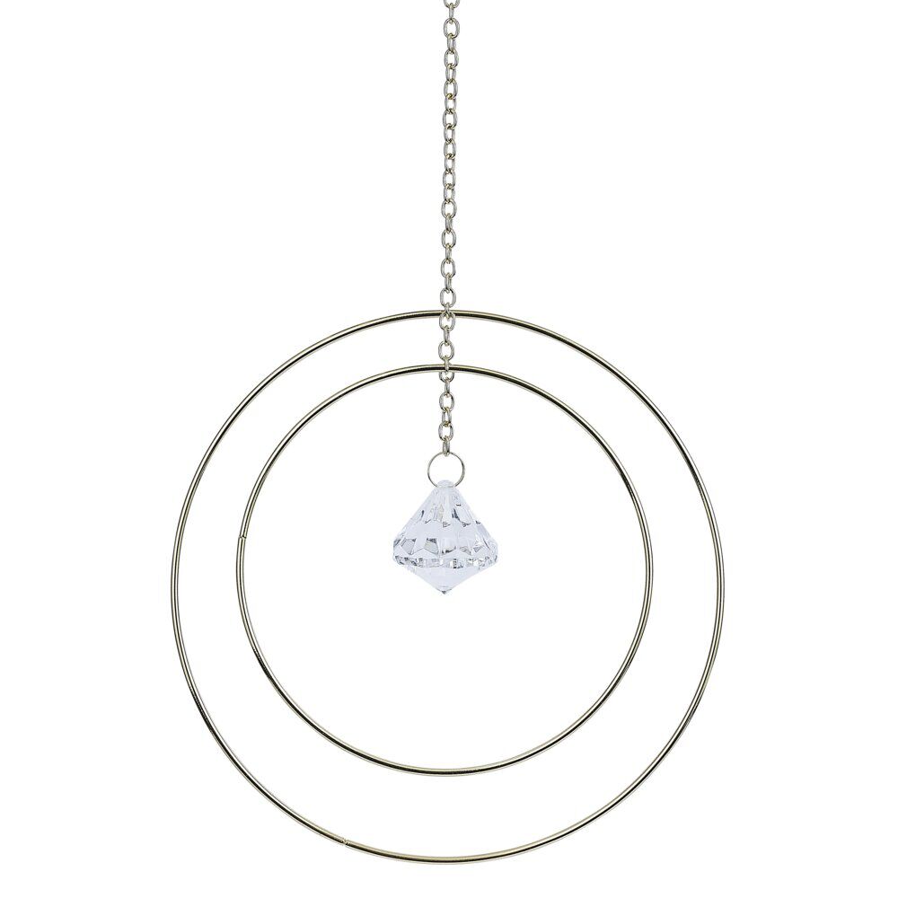 Attrape soleil métal doré pendentif transparent 20x3xH70cm